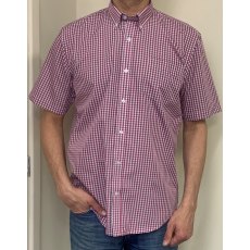 Carabou Short Sleeved Checked Shirt Red