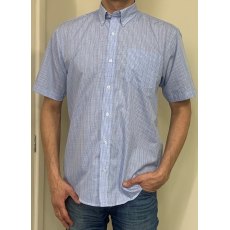 Carabou Short Sleeved Checked Shirt Blue