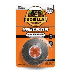 Gorilla Max Strength Mounting Tape Black 1.5m