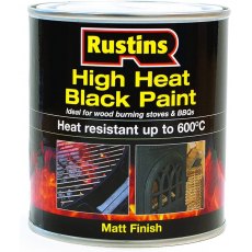 Rustins Heat Resistant Paint Black 500ml