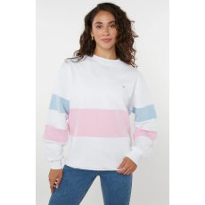 Whale Of A Time Unisex Minke Sweatshirt White/Pink/Blue