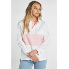Whale Of A Time Unisex Padstow Deck Shirt White/Pink