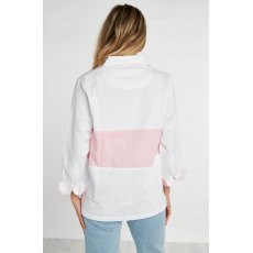 Whale Of A Time Unisex Padstow Deck Shirt White/Pink