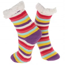 Nuzzles Fleece Striped Sock Assorted