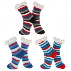 Nuzzles Fleece Striped Sock Assorted