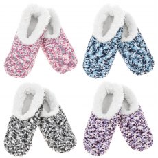 Snoozies Popcorn Stitch Slipper Sock Assorted