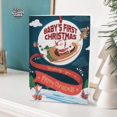 Personalised Bauble Christmas Card Baby's First Xmas