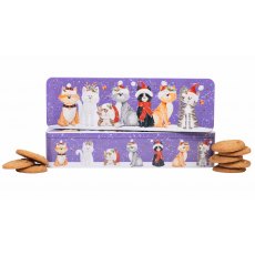 Farmhouse Stem Ginger Biscuits Christmas Cat Tin 225g