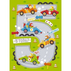 Vehicles 5 Today Birthday Card