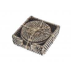 Walton & Co Rattan Coaster Black 4 Pack