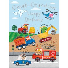 Vehicles Great Grandson Birthday Card