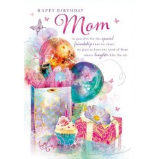 Cake, Presents & Balloons Mom Birthday Card