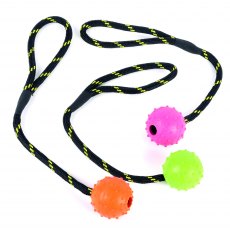 Happy Pet Studded Rope Ball 2.5" Assorted