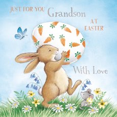 Grandson At Easter Carrying Egg Card