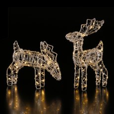 Light Up Spun Acrylic Deer Warm White Assorted Light Up Spun Acrylic Deer Warm White Assorted