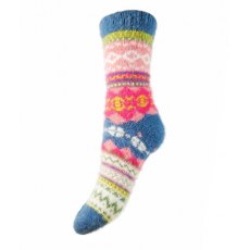 Gemjar Wool Blend Sock Blue Heel Multi