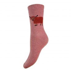 Gemjar Ladies' Fluffy Wool Highland Cow Sock