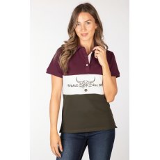 Rydale Byland Cow Polo Shirt Berry/White/Olive