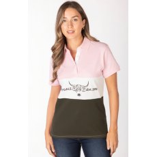 Rydale Byland Cow Polo Shirt Sorbet/White/Olive