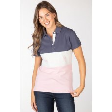 Rydale Byland Cow Polo Shirt Denim/White/Sorbet