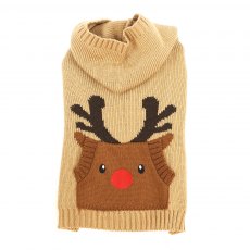 Happy Pet Reindeer Hooded Dog Sweater