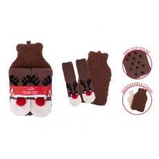 Hot Water Bottle & Socks Set Reindeer