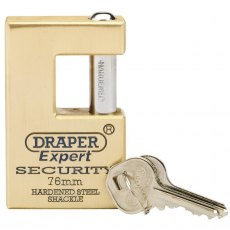 Draper Expert Close Shackle Solid Brass Padlock 76mm