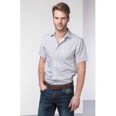 Rydale Tattersall Short Sleeved Shirt Blue