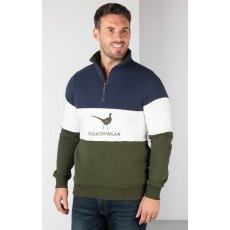 Rydale Byland Pheasant Sweatshirt Navy/White/Olive