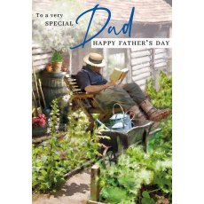 Father's Day Reading In The Garden Card