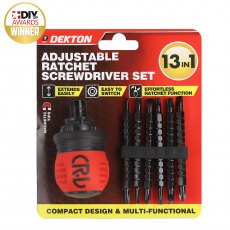 Dekton Adjustable Ratchet 13 In 1 Screwdriver Set