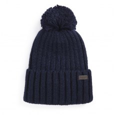 Barbour Kelsey Pom Pom Beanie Hat Navy
