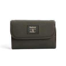 Barbour Hanging Wax Washbag Olive/Beacon