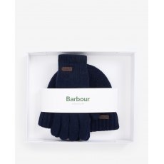 Barbour Carlton Beanie & Gloves Gift Set Navy