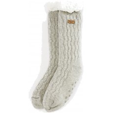 Barbour Lounge Cable Knit Sock Light Grey Marl