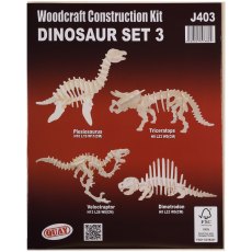 Quay Dinosaur Set 3 Wooden Craft Kit Assorted