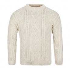 J M Cooper Aran Jumper Ecru