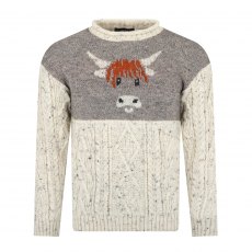 J M Cooper Highland Cow Jumper Aran Nepp