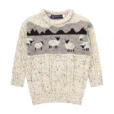 J M Cooper Kid's Sheep Scene Jumper Aran Nepp
