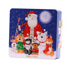 Farmhouse Cranberry & White Chocolate Biscuits Santa Cat & Dog Tin 250g