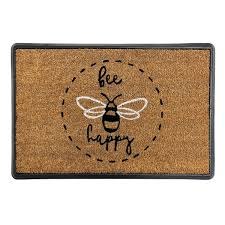 Rubber & Coir Bee Happy Doormat 40cm x 60cm