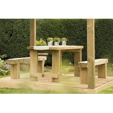 Forest Garden Refectory Table & Sleeper Bench Set 1.8m