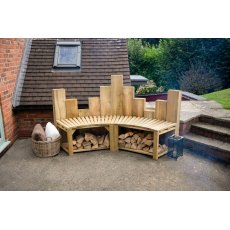 Forest Garden Curved Firepit Bench 2 Pack