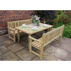 Forest Garden Rosedene Benches & Table Set 1