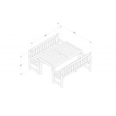 Forest Garden Rosedene Benches & Table Set 1