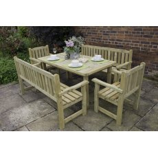 Forest Garden Rosedene Benches, Chairs & Table Set 2