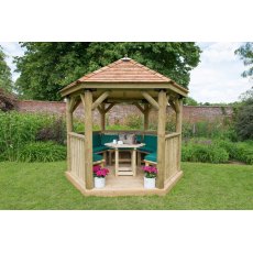Forest Garden Premium Hexagonal Garden Gazebo With Cedar Roof