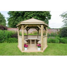 Forest Garden Premium Hexagonal Garden Gazebo With Timber Roof