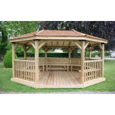 Forest Garden Premium Oval Garden Gazebo With Cedar Roof