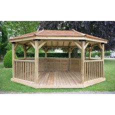 Forest Garden Premium Oval Garden Gazebo With Cedar Roof